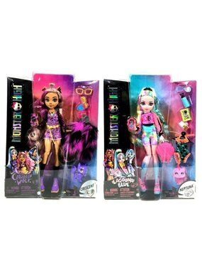 Monster High Doll Draculaura & Lagoona Blue 2 Pack Bundle Lot With Pets